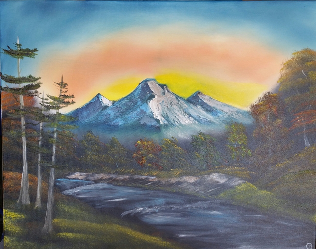 Michael Mcneill  'Autmn Mountain Stream', created in 2016, Original Painting Oil.