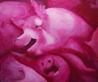 Massimo Zilioli: 'Buried alive born to die', 2011 Oil Painting, Animals.   All paintings refer to the episode of more than 3 millions pigs buried alive in South Korea because infected. Oil on canvas ...