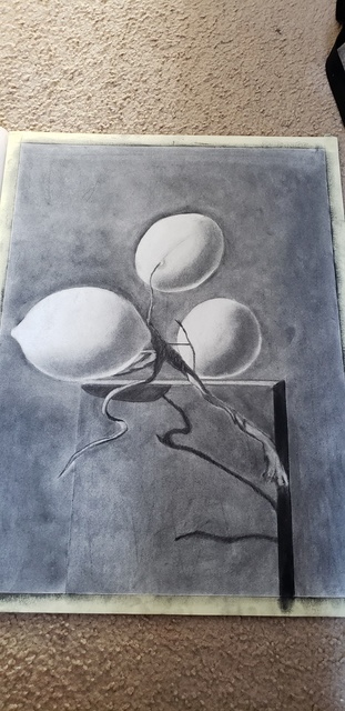 Artist Mei Ling Fontes. 'When Life Gives You Lemons' Artwork Image, Created in 2018, Original Drawing Charcoal. #art #artist