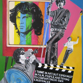 Melcha C: 'Jim', 2007 Acrylic Painting, Vintage. Artist Description:     Acrylic on canvas.About Jim Morrison.              ...