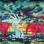 3 Red Elephants By Melissa Burgher
