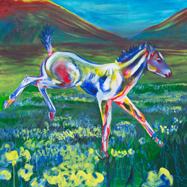 Melissa Burgher Artwork Fancifoal, 2015 Acrylic Painting, Horses