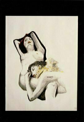 Youri Messen-jaschin: 'Girls I', 1990 Pencil Drawing, Erotic. (r) by 1990 Prolitteris Postfach CH. - 8033 Zurich (c) by 1990 Youri Messen- Jaschin Switzerland   ...