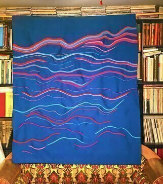 Youri Messen-jaschin: 'y asin x', 2021 , Abstract. yarn material sari silk from India, acrylic, polyacryl + virgin wool