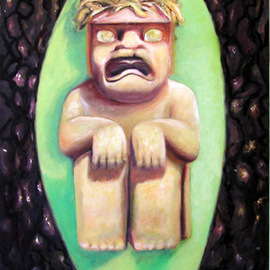 Eduardo Diaz: 'Avocado', 2001 Oil Painting, Culture. 