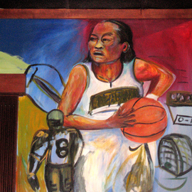 Eduardo Diaz: 'MURAL', 2008 Pastel, Sports. Artist Description:   Mural, Acrylic Paint  ...