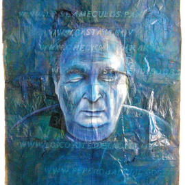Eduardo Diaz: 'Thinker', 2003 Mixed Media, Political. Artist Description: Acrylic, pastel and oil painting on paper...