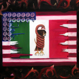 Eduardo Diaz: 'Virus', 2002 Oil Painting, Culture. 