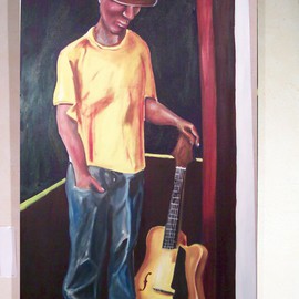 Michael Ashcraft: 'Solo', 2012 Oil Painting, Abstract Figurative. Artist Description:   solo guitarist  ...