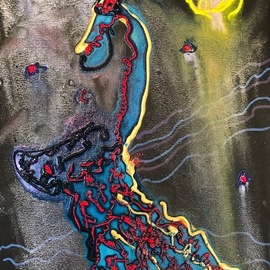 Michael Schaffer: 'Into The Night', 2020 Mixed Media, Abstract. Artist Description: Go forth into the night with beauty and strength. ...