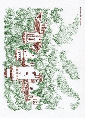 Mikhail Kolomeytsev: 'castello di prodo', 2021 Other Drawing, Architecture. Castello di Prodo, ItalyDrawing pen pencil...