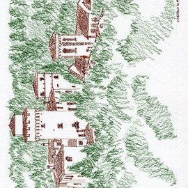 Mikhail Kolomeytsev: 'castello di prodo', 2021 Other Drawing, Architecture. Artist Description: Castello di Prodo, ItalyDrawing pen pencil...