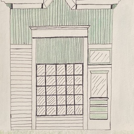 Pete Malmberg: 'the artist studio', 2021 Ink Drawing, Architecture. Artist Description: I wanted to show the beautiful studio of Bull Wagner the famous architect that is at Forest Park Museum In Perry, Iowa.  Bill moved it and converted it from a grain weigh station. ...