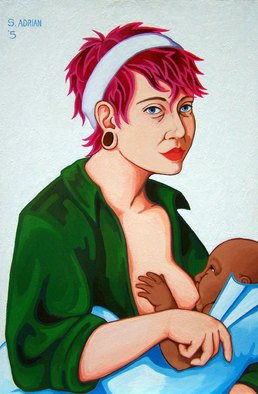 Sara Adrian: 'Proud Mary', 2005 Other Painting, People.  gouache on masonite ...
