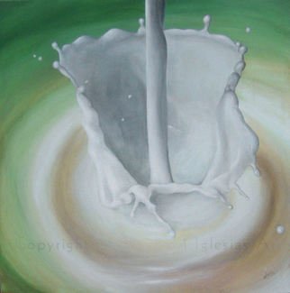 Michelle Iglesias: 'Milk Pour', 2008 Acrylic Painting, Representational.  Mixed media - Acrylic and Oil on Canvas ...