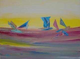 Michael Puya: 'Against The Wind', 2005 Acrylic Painting, Seascape. 