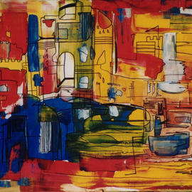 Michael Puya: 'Venice', 2003 Other Painting, Cityscape. Artist Description: This painting ( 80x60 cm) is done with acryl color and black indian ink on canvas, finished with special UV- lacquer against light influences.The price for this artwork includes the shipping costs and insurance worldwide. ( Price updated, 2009, april, 6th. )...