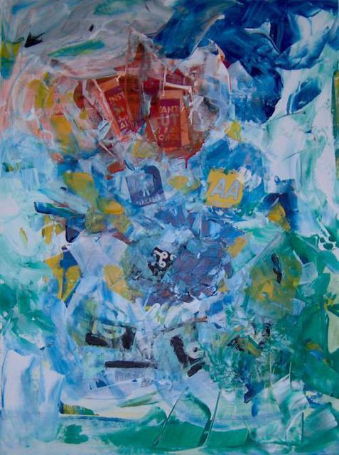 Artist Michael Puya. 'Blue Talking Moments' Artwork Image, Created in 2011, Original Painting Tempera. #art #artist