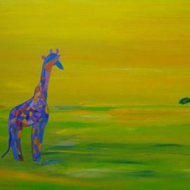 Michael Puya: 'giraffe in blau', 2011 Acrylic Painting, Abstract Figurative. Artist Description:   70x50 cm.                ...