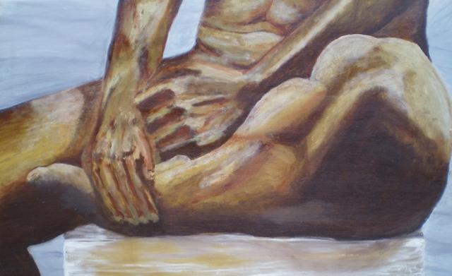 Mya Miyadri Miguel Moya Adriano  'Nude Male', created in 2014, Original Painting Acrylic.