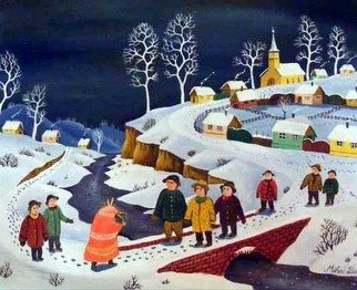 Mihai Dascalu: 'the goat', 2008 Oil Painting, Naive. Artist Description:  winter games ...