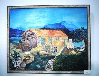 Milica Markovic Rajcevic: 'a summer day in tivat', 2017 Oil Painting, Atmosphere. An old whole, old stone house in the village of Kakrc, in Tivat...