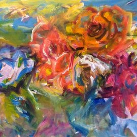 Milton Schaefer: 'floral decor', 2020 Acrylic Painting, Abstract Figurative. Artist Description: Inspired on my flowers...