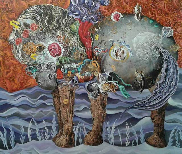 Artist Milutin Obradovic. 'Longing Is A Shoulder Decoration ' Artwork Image, Created in 2015, Original Painting Oil. #art #artist