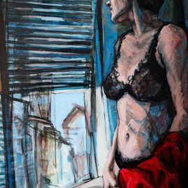 Mima Stajkovic: 'Should I', 2010 Acrylic Painting, Figurative. 