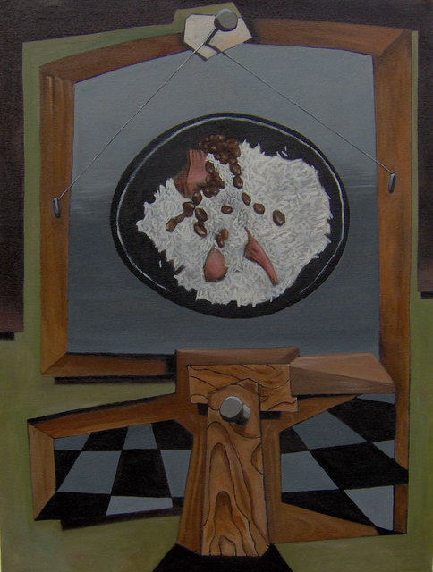 Michael Irrizarypagan  'Rice And Beans', created in 2011, Original Painting Tempera.