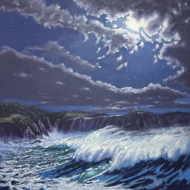 Michael Jones: 'Storm Surge', 2014 Acrylic Painting, Seascape. Artist Description:    Moon series         ...