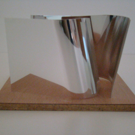 Mrs. Mathew Sumich: 'stainless steel 1', 2009 Steel Sculpture, Other. Artist Description:  Stainless Steel on wood base, table top size mockette ...