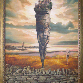 Marti Karadzhov: 'The rock of the dreamer', 2007 Oil Painting, Fantasy. Artist Description:  If you prefer to by giclee print Price: $1050I can make for you very high quality Giclee prints on art canvas or art paper of the original art work. I guaranty to match the color of a print with that of an original.  ...