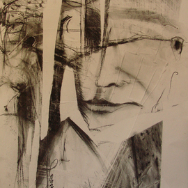 Kaiser Kamal: 'rajkumari104', 2008 Charcoal Drawing, Abstract Figurative. 