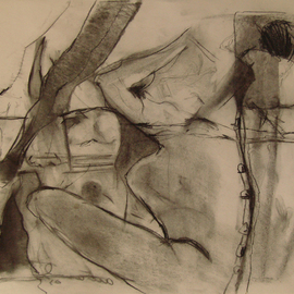 Kaiser Kamal: 'rajkumari112', 2008 Charcoal Drawing, Abstract Figurative. 