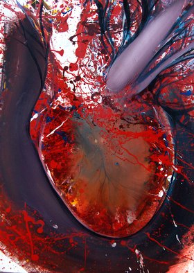 Mladen Stankovic: 'untitled 2', 2015 Oil Painting, Meditation.             oil in canvas, heart, viens, artery          ...