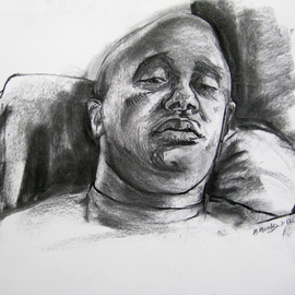 Michelle Mendez: 'Habib', 2011 Charcoal Drawing, Portrait. 