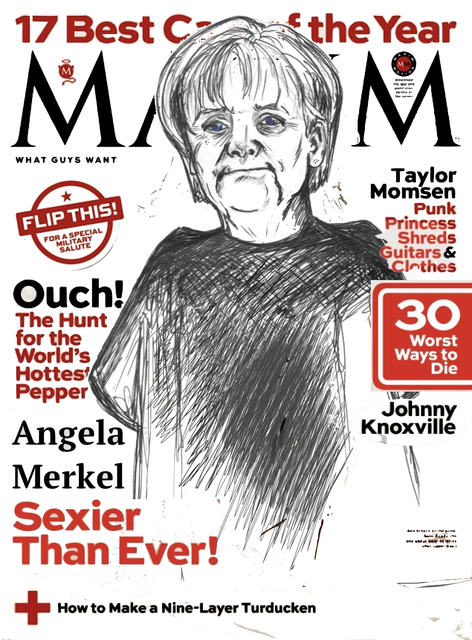 Artist Maria Changalidi. 'Merkel' Artwork Image, Created in 2015, Original Mixed Media. #art #artist