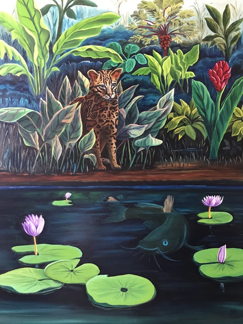 Artist Monica Puryear. 'Cat Fish' Artwork Image, Created in 2019, Original Drawing Pen. #art #artist