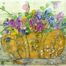 Sherry Harradence Artwork Patio Garden Bliss, 2012 Monoprint, Floral