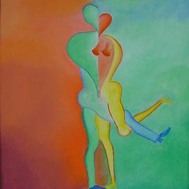 Guy Octaaf Moreaux: 'Tango amoroso', 2004 Oil Painting, Love. Artist Description: Believe it or not but the tango can be an expression of love notwithstanding the fact that the dancers usually look so serious and the movements are quite often harsh agressive and abrupt....