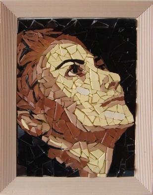 Artist: Diana  Donici - Title: Young woman dramatic portrait - Medium: Mosaic - Year: 2011