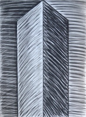 Mircea  Popescu: 'Vertical V', 2014 Charcoal Drawing, Abstract.                      Abstract, Postmodern, Minimalism,            Postmodern, Minimalism, Mixed media               Wood and plaster                  ...