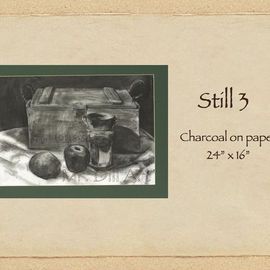 Mr. Dill: 'Still 3', 2009 Charcoal Drawing, Still Life. 