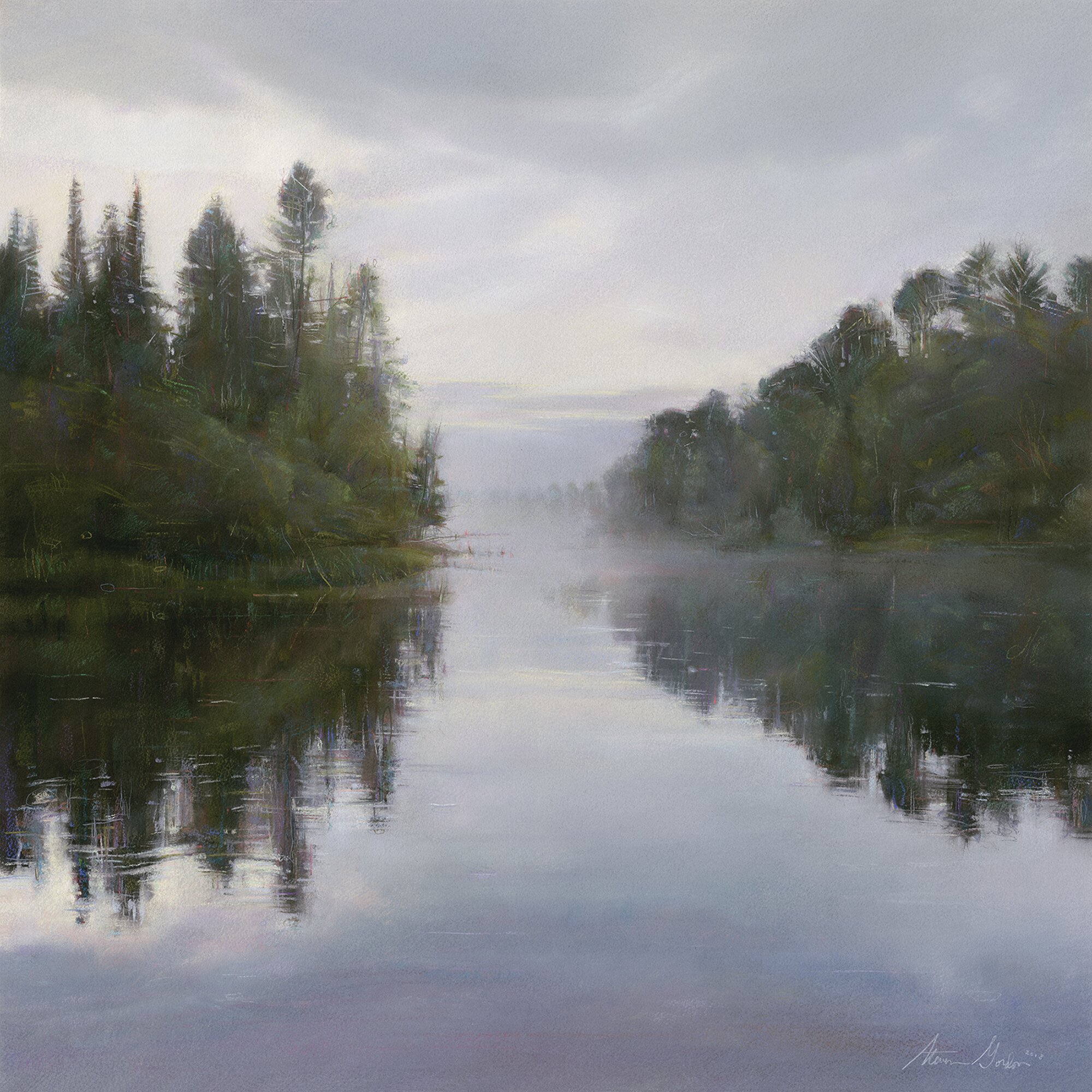 Steven Gordon: 'Au Sable River', 2020 , Landscape. I created this pastel painting as a commissioned piece for a client whose husband is the quintessential avid fisherman.  He s traveled all over the U.  S.  and parts of the world scouting out the best streams, rivers, lakes, and oceans to do his thing.  I think this piece, based ...