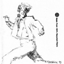 Michael Garr: 'Davenport', 2000 Pen Drawing, People. Artist Description:  Airplane napkin series ...