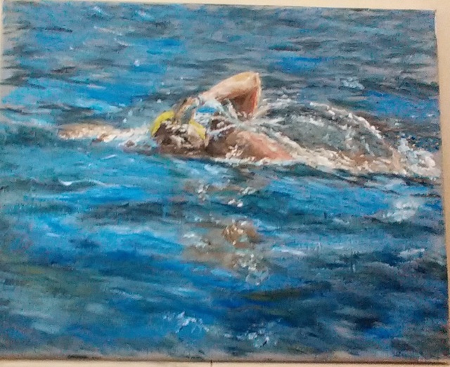 Artist Michael Garr. 'Sunny Swimmer' Artwork Image, Created in 2014, Original Other. #art #artist