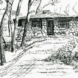 Michael Garr: 'The Arts and Crafts Museum', 1998 Pen Drawing, Architecture. Artist Description: This building is the arts and crafts museum where kids in our summer family camp go to start their art careers, assisted by wonderful volunteers...
