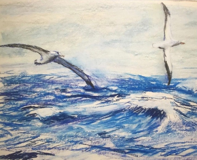 Artist Michael Garr. 'Albatross In High Seas' Artwork Image, Created in 2020, Original Other. #art #artist