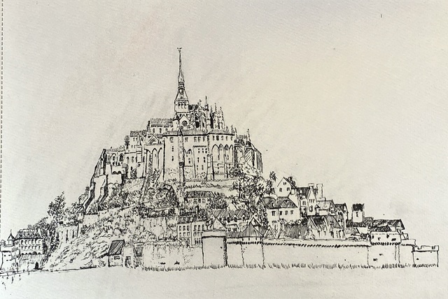 Artist Michael Garr. 'Mont St Michel' Artwork Image, Created in 2022, Original Other. #art #artist